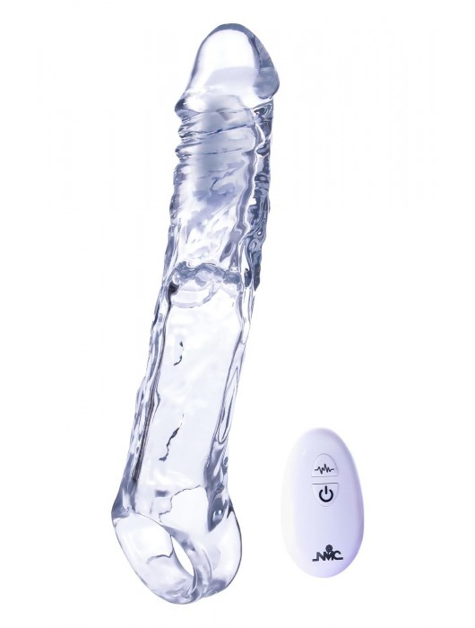 Прозрачная насадка-удлинитель Length Enhancer With Bullet с подхватом - 22,3 см. - NMC - в Находке купить с доставкой