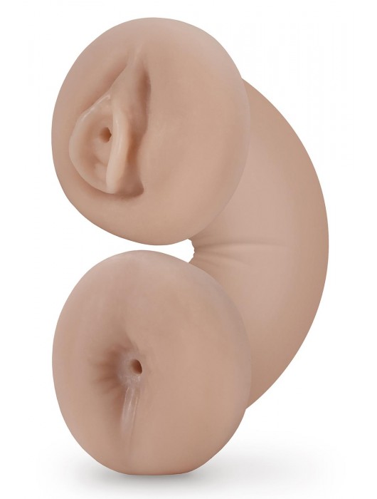 Телесный люминесцентный двусторонний мастурбатор Tasha - Blush Novelties - в Находке купить с доставкой