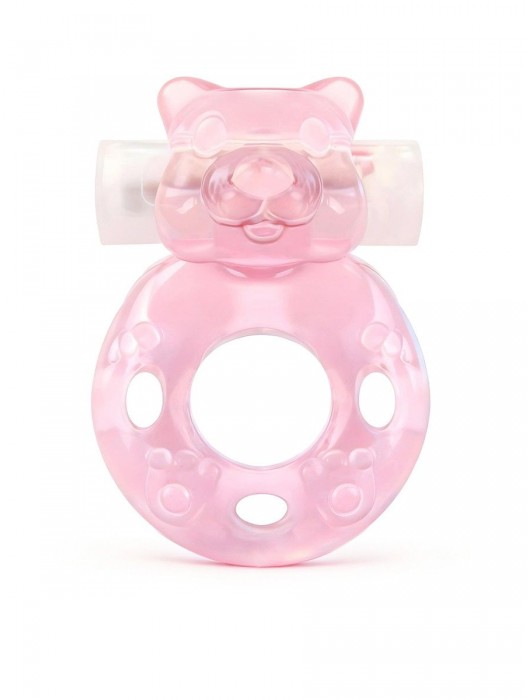 Розовое эрекционное виброкольцо в форме мишки - 1137 - в Находке купить с доставкой