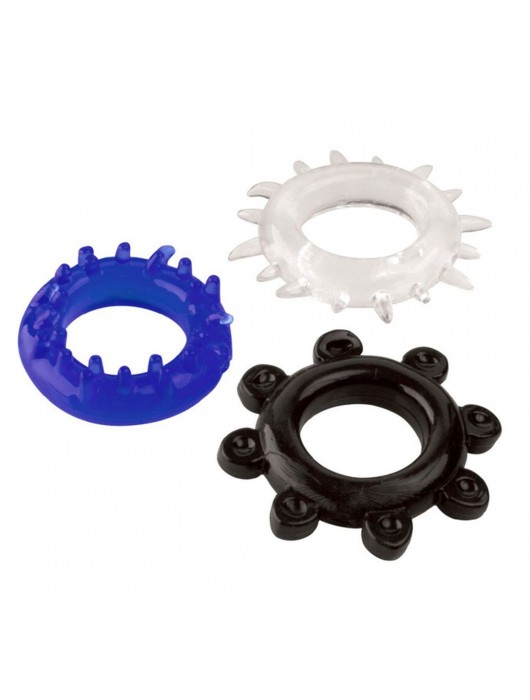 Набор из 3 эрекционных колец разного цвета и рельефа - Boys of Toys - в Находке купить с доставкой