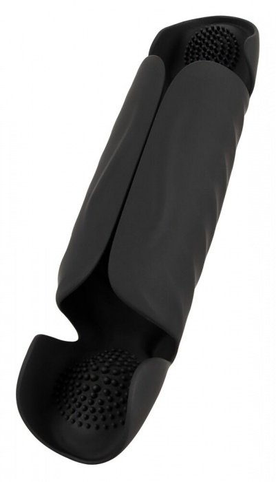 Черный вибромастурбатор с трехточечной стимуляцией Penis Trainer with 3 Point Stimulation - Orion - в Находке купить с доставкой