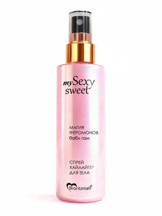 Спрей хайлайтер для тела Sexy Sweet с ароматом бабл-гам, шиммером и феромонами - 200 мл. -  - Магазин феромонов в Находке