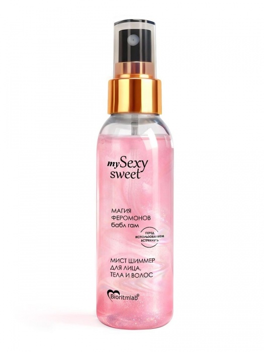 Мист для лица, тела и волос Sexy Sweet с ароматом бабл-гам, шиммером и феромонами - 95 мл. -  - Магазин феромонов в Находке