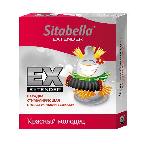Стимулирующая насадка Sitabella Extender  Красный молодец - Sitabella - купить с доставкой в Находке