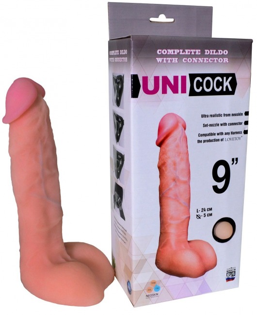 Фаллическая насадка Харнесс UNICOCK 9  - 24 см. - LOVETOY (А-Полимер) - купить с доставкой в Находке