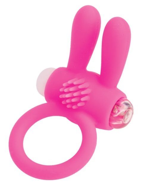 Розовое эрекционное виброкольцо A-toys с ушками - A-toys - в Находке купить с доставкой