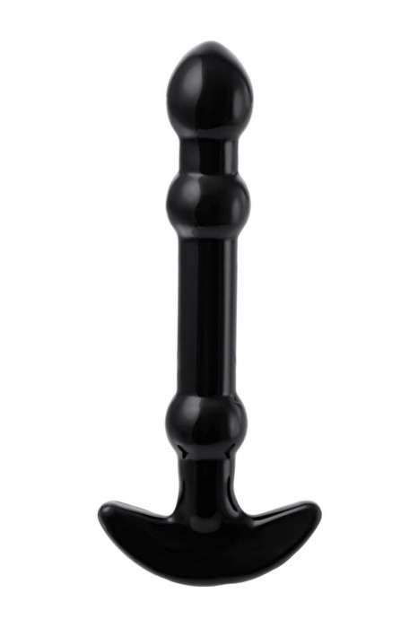 Элегантный чёрный анальный стимулятор с шариками на стволе - 15,5 см. - Sexus