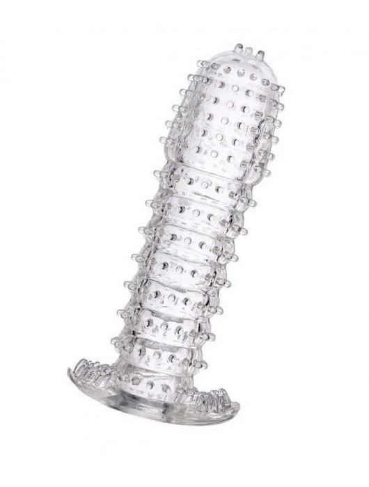 Гелевая прозрачная насадка c шипами - 12 см. - Toyfa Basic - в Находке купить с доставкой