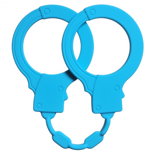 Голубые силиконовые наручники Stretchy Cuffs Turquoise - Lola Games - купить с доставкой в Находке