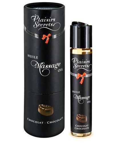 Массажное масло с ароматом шоколада Huile de Massage Gourmande Chocolat - 59 мл. - Plaisir Secret - купить с доставкой в Находке