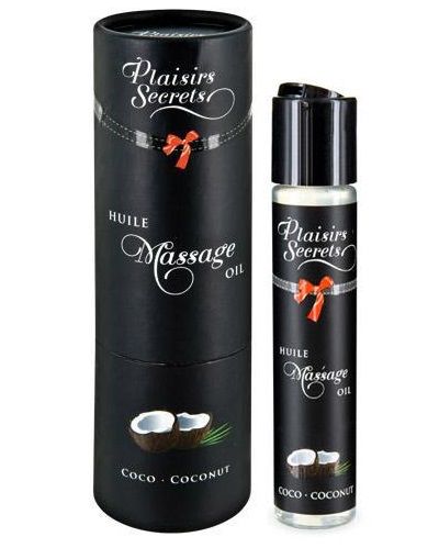 Массажное масло с ароматом кокоса Huile de Massage Gourmande Coco - 59 мл. - Plaisir Secret - купить с доставкой в Находке