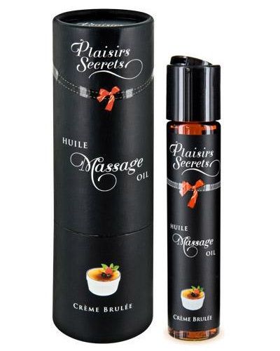 Массажное масло с ароматом крем брюле Huile de Massage Gourmande Creme Brulée - 59 мл. - Plaisir Secret - купить с доставкой в Находке