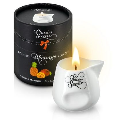 Массажная свеча с ароматом манго и ананаса Bougie de Massage Ananas Mangue - 80 мл. - Plaisir Secret - купить с доставкой в Находке