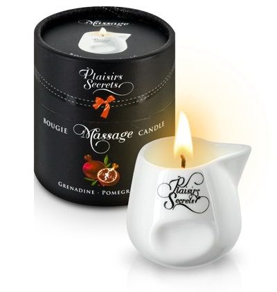 Массажная свеча с ароматом граната Bougie de Massage Gourmande Grenadine - 80 мл. - Plaisir Secret - купить с доставкой в Находке