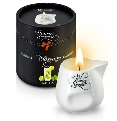 Массажная свеча с ароматом мохито Bougie de Massage Mojito - 80 мл. - Plaisir Secret - купить с доставкой в Находке