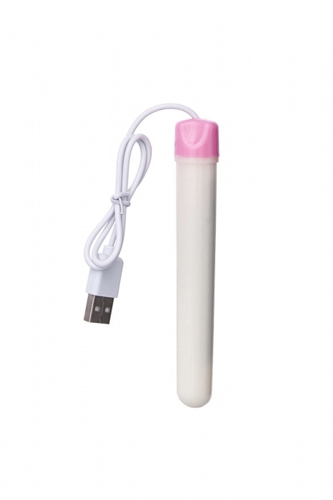 Мастурбатор-вагина в белой колбе с присоской и функцией нагрева - A-toys - в Находке купить с доставкой