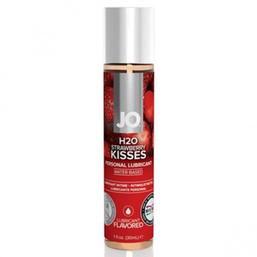 Смазка с ароматом клубники JO Flavored Strawberry Kiss - 30 мл. - System JO - купить с доставкой в Находке