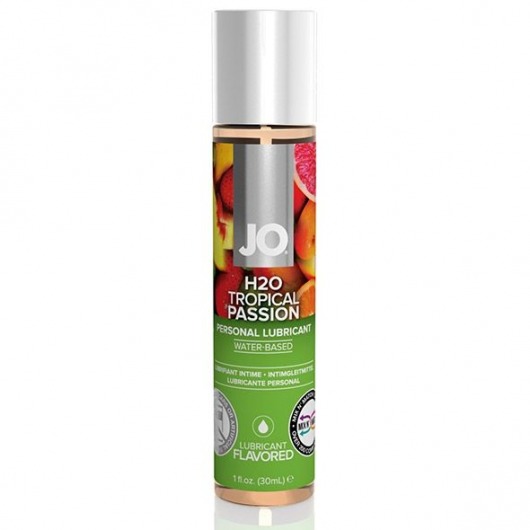 Смазка с ароматом тропических фруктов JO Flavored Tropical Passion - 30 мл. - System JO - купить с доставкой в Находке