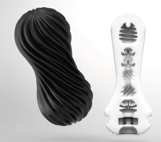 Мастурбатор FLEX Rocky Black с плотным рельефом - Tenga - в Находке купить с доставкой