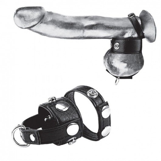 Утяжка для мошонки и пениса Cock Ring With 1  Ball Stretcher And Optional Weight Ring - BlueLine - купить с доставкой в Находке