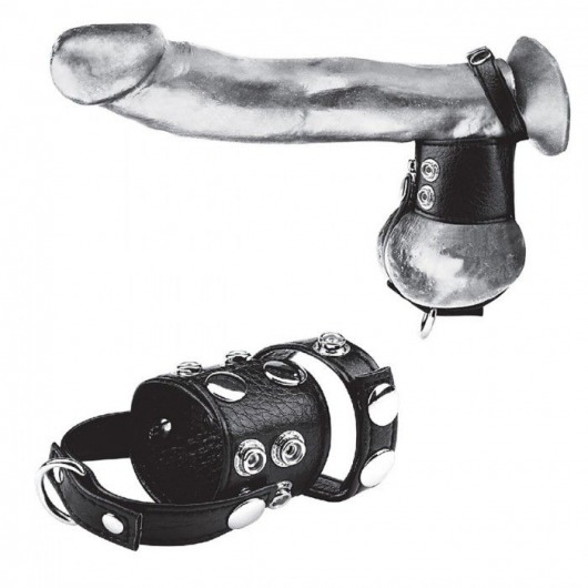 Утяжка на пенис и мошонку Cock Ring With 1.5  Ball Stretcher And Optional Weight Ring - BlueLine - купить с доставкой в Находке