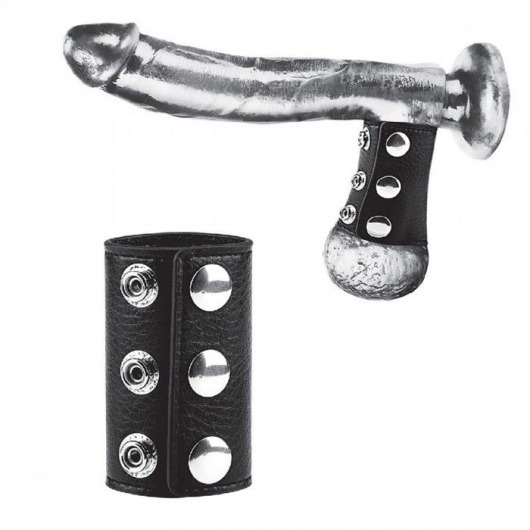 Чёрная утяжка на кнопках 100% PVC STRAP WITH METAL SNAP - BlueLine - купить с доставкой в Находке