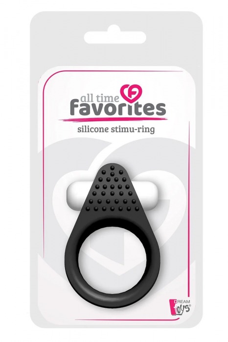 Чёрное эрекционное кольцо LIT-UP SILICONE STIMU RING 1 BLACK - Dream Toys - в Находке купить с доставкой