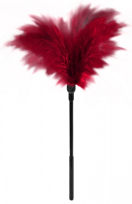 Пластиковая метелочка с красными пёрышками Small Feather Tickler - 32 см. - Blush Novelties - купить с доставкой в Находке