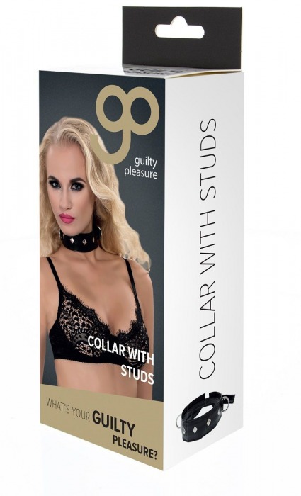 Полиуретановый ошейник с пуклями и D-кольцами Collar with Studs - Blush Novelties - купить с доставкой в Находке