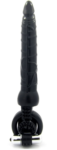 Черная вибронасадка с анальным стимулятором - ToyFa - в Находке купить с доставкой