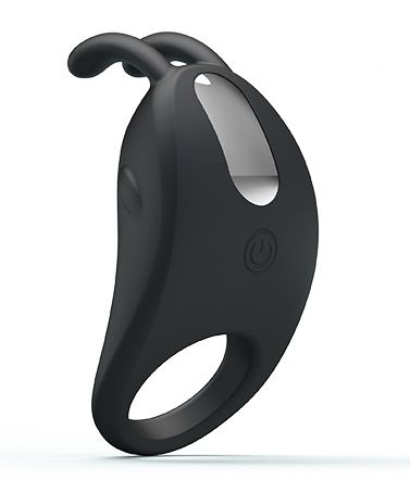 Чёрное эрекционное кольцо с вибрацией Rabbit Vibrator - Baile - в Находке купить с доставкой