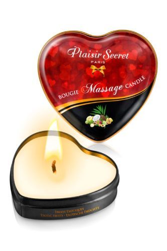 Массажная свеча с ароматом экзотических фруктов Bougie Massage Candle - 35 мл. - Plaisir Secret - купить с доставкой в Находке