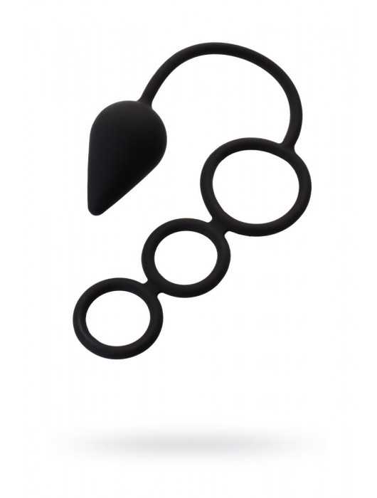 Тройное эрекционное кольцо с анальным хвостом Drop M-size - Erotist Adult Toys - в Находке купить с доставкой