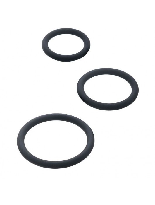 Набор из 3 чёрных эрекционных колец - ToyFa - в Находке купить с доставкой