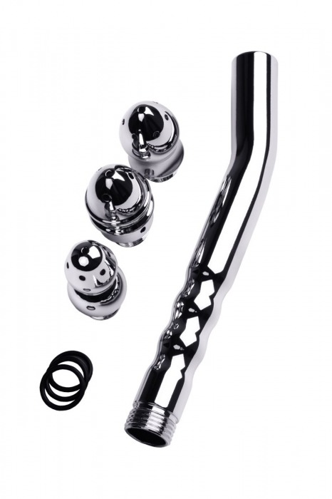 Металлический анальный душ с тремя насадками - ToyFa - купить с доставкой в Находке
