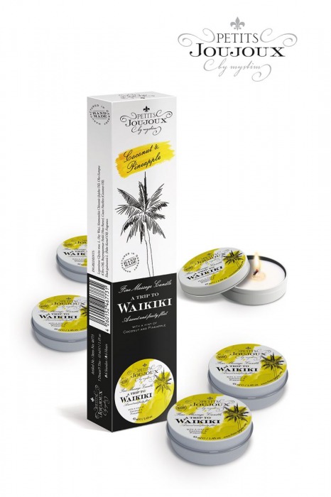 Набор из 5 свечей Petits Joujoux Waikiki Beach с ароматом кокоса и ананаса - MyStim - купить с доставкой в Находке
