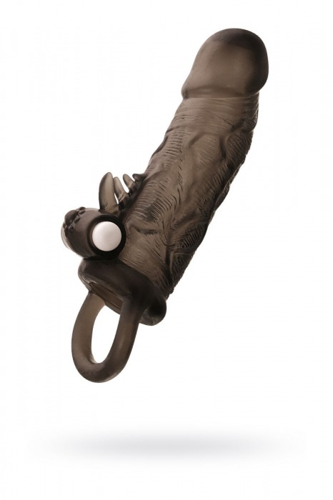 Чёрная насадка на пенис Toyfa XLover с вибрацией - ToyFa - в Находке купить с доставкой