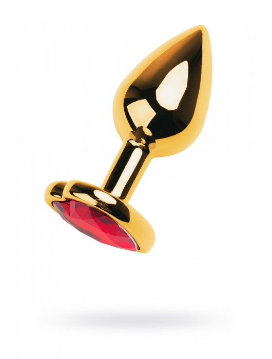 Золотистая анальная пробка с кристаллом-сердцем - 7,5 см. - ToyFa - купить с доставкой в Находке