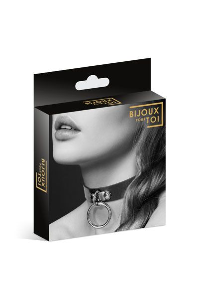 Узенький ошейник из полиуретана с кольцом - Bijoux Pour Toi - купить с доставкой в Находке