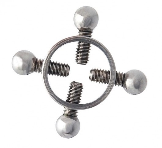 Серебристые зажимы для сосков на винтах - ToyFa - купить с доставкой в Находке