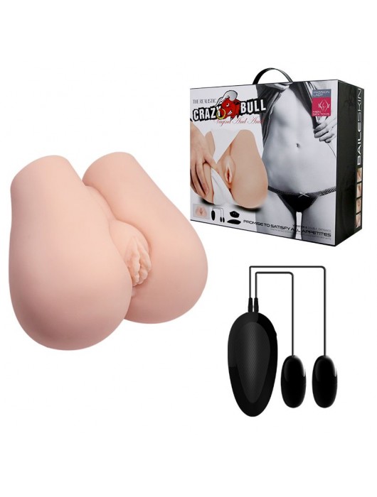 Реалистичный мастурбатор с вибрацией и двумя тоннелями - вагиной и анусом - Baile - в Находке купить с доставкой