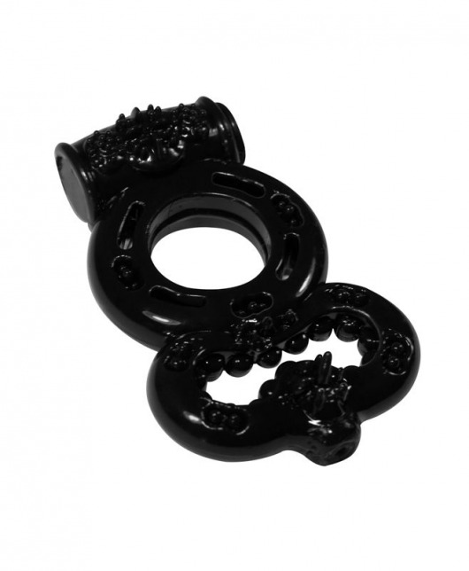 Чёрное эрекционное кольцо Rings Treadle с подхватом - Lola Games - в Находке купить с доставкой