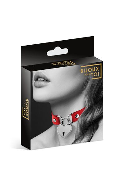 Красный чокер с замком в форме сердца - Bijoux Pour Toi - купить с доставкой в Находке