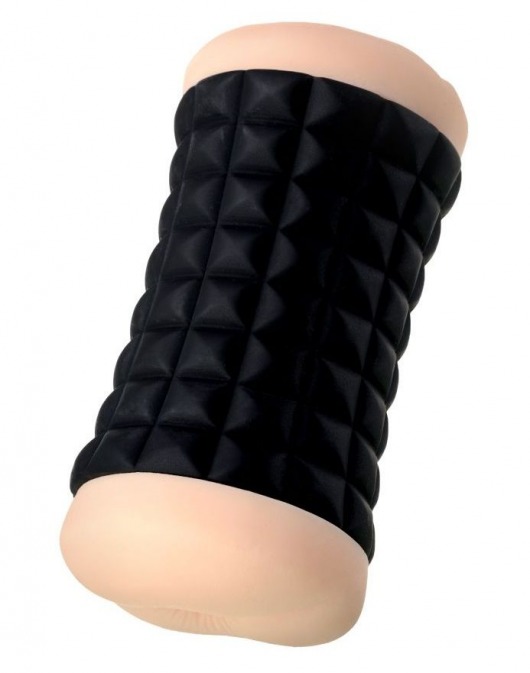 Двухсторонний мастурбатор JOS JANICE в черном цилиндре - JOS - в Находке купить с доставкой