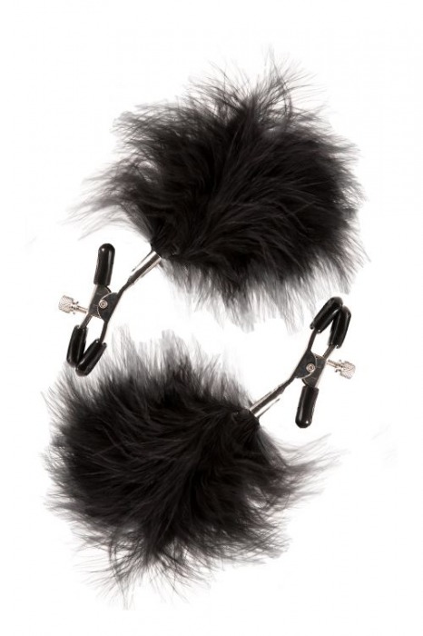Зажимы для сосков с пухом FEATHERED NIPPLE CLAMPS - Blush Novelties - купить с доставкой в Находке