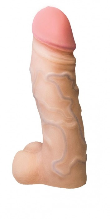 Реалистичная насадка с мошонкой REAL Standard - 15,5 см. - LOVETOY (А-Полимер) - купить с доставкой в Находке