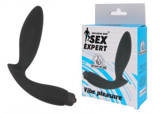 Чёрный вибростимулятор простаты Sex Expert Vibe Pleasure - Sex Expert - в Находке купить с доставкой