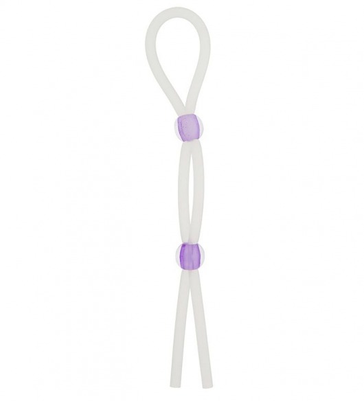 Прозрачное эрекционное кольцо-лассо SILICONE LASSO COCK RING DUAL BEADS - NMC - в Находке купить с доставкой