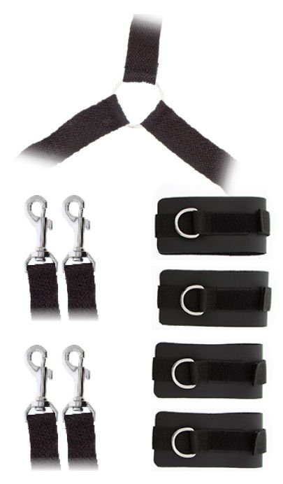 Комплект наручников и поножей LUXURIOUS BED RESTRAINT CUFF SET - Blush Novelties - купить с доставкой в Находке