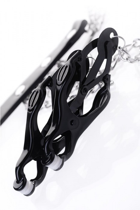 Черно-серебристые зажимы для сосков с кольцом для пениса TOYFA Metal - ToyFa - купить с доставкой в Находке